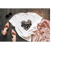 retro mama heart shirt, mother's day tshirt, mom shirts, gift for mom, mothers day gift, mom tee, leopard print mama tee