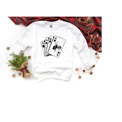ace cards sweatshirt, poker card games hoodie, playing card hoodie, country girl sweatshirt, western hoodie, ace of spad