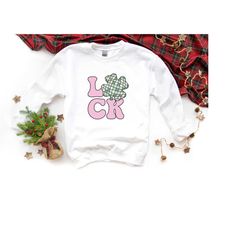 lucky st. patrick hoodie, st. patrick sweatshirt, irish crewneck, saint patricks day hoodie, four leaf clover, gift for