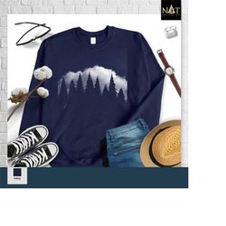 pine tree sweatshirt, camp outdoors nature campers shirt tent forest camper nature lovers shirt,  mountain silhouette sh