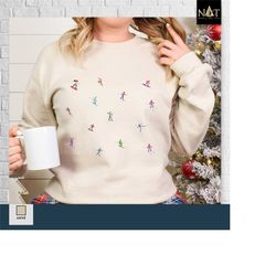 skiing sweatshirt,snow skiing,christmas crewneck,snowboard shirt,christmas sweater,holiday sweatshirt,winter sweatshirt,