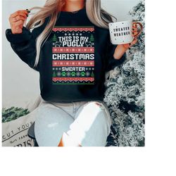 this my pugly christmas sweater, funny ugly christmas sweater for pug owner, christmas pug dog shirt, dog owner gift, xm