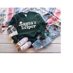santas helper shirt, women christmas sweatshirts, merry christmas sweatshirt, christmas sweatshirt for women, women chri