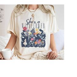 she's a wildflower shirt, alice in wonderland t-shirt, magic kingdom, disney family vacation, disneyland trip