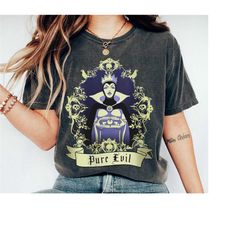 evil queen pure evil portrait shirt, disney villains t-shirt, snow white princess shirt, family matching tee gift ideas