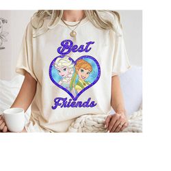 princess elsa anna shirt, best friends heart poster t-shirt, frozen tee, disney family vacation, disneyland trip