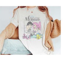 vintage the little mermaid group shirt, ariel mermaid tee, disney princess, magic kingdom, family vacation, disneyland t