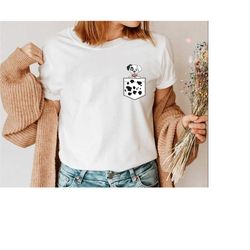 patch puppy dotted pocket logo shirt, 101 dalmatians t-shirt, disney family vacation, disneyland trip