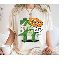 rex flex shirt, rex dinosaur t-shirt, toy story tee, disney family vacation, disneyland trip