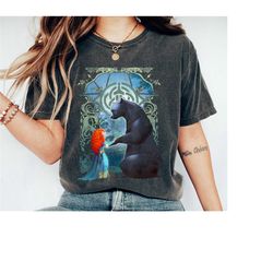 merida and bear portrait shirt, merida princess t-shirt, brave tee, mama bear, disney family vacation, magic kingdom, di