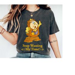 cogsworth stop wasting my time shirt, beauty and the beast shirt, belle princess, cogsworth shirt, disneyworld shirt, di