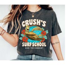 crush's surf school shirt, finding dory shirt, crush turtle shirt, finding nemo tee, animal kingdom tee, disneyworld shi