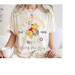 retro winnie the pooh est 1926 shirt, hundred acre woods honey co t-shirt, pooh & co, disney family vacation, disneyland