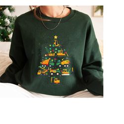construction excavator xmas tree shirt, christmas t-shirt, xmas tee, christmas gift