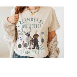 reindeers are better than people shirt, kristoff and sven t-shirt, frozen shirt, disney vacation gift ideas for men wome