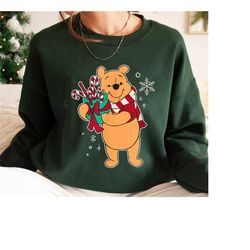 holiday pooh bear loves candy canes shirt, winnie the pooh t-shirt, very merry christmas, disney xmas outfit, disneyland