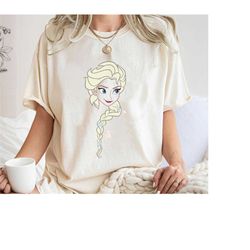 elsa big face smirk shirt, frozen t-shirt, disney princess tee, family vacation, disneyland trip