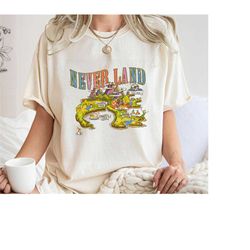 never land map overview vintage shirt, peter pan t-shirt, disney family vacation, disneyland trip