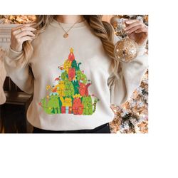 funny cat christmas tree shirt, christmas cat shirt, cat mom t-shirt, cat mama tee, pet lovers, cat lovers gift