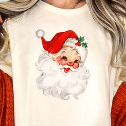 retro santa tshirt, funny santa shirt, womens retro christmas t-shirt, christmas gift for her, retro holiday tee, believ