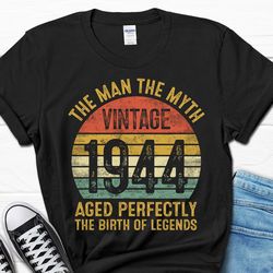 80th Birthday Gifts For Him, 80 Years Papa Men's T-Shirt, 80 Year Birthday Shirt For Men, 1944 Grandpa Gift, Husband Tee