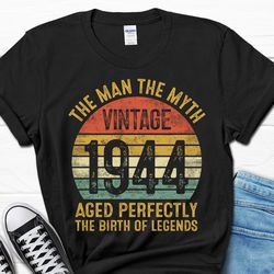 80th birthday gifts for him, 80 years papa men's t-shirt, 80 year birthday shirt for men, 1944 grandpa gift, husband tee