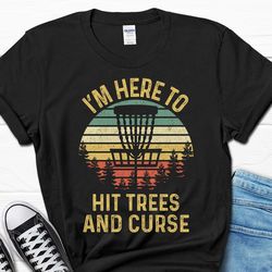 funny disc golf dad shirt, disc golfing hit the trees gift for him, disc golfer shirt for men, frisbee tee for husband,