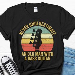 bass owner shirt, funny guitar gift from wife, papa bassist t-shirt for men, bass guitar lover grandpa tee for him, fath