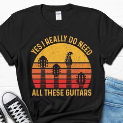 guitar owner gift for him, husband funny guitarist shirt, grandpa guitar lover gifts, papa father's day men's t-shirt, g