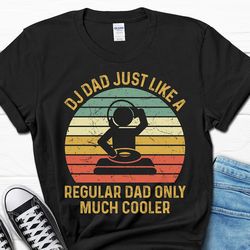 husband dj shirt for him, music lover dad gift for men, grandpa music t-shirt from wife, turntable men's tee, funny fath