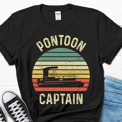 Pontoon Captain Shirt, Vintage Pontoon Captain T-shirt, Retro Classic Pontoon Boat Tee, Father's Day Gift for Husband