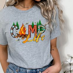 camp life shirt, happy camping tee, camping fire shirt, camper shirt, nature lover shirt, hiking gifts, glamping shirt,