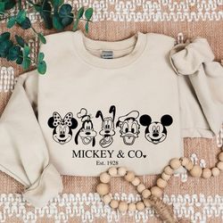 mickey & co 1928 sweatshirt, mickey and friends sweatshirt, disney sweatshirt, mickey sweatshirt, disney vacation sweats