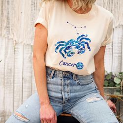 Cancer Zodiac shirt Astrology gift June July Birth Month Celestial Cancer tee Zodiac birthday shirt Zodiac Cancer sign s