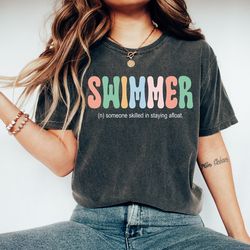 swimmer t-shirt, funny swimmer gift tee, swimming t-shirt, swimmer someone skilled in staying afload, swimming lover,fun