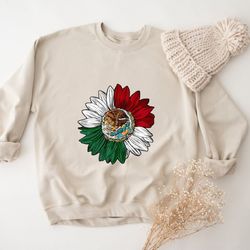 mexico sunflower sweatshirt, mexican day of independence sweatshirt, proud hispanic sweatshirt, national hispanic herita