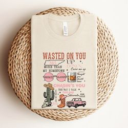 retro cowboy shirt, cowboy tour shirt, wasted on you shirt, country music shirt, gift for cowboy fan, western cowboy shi