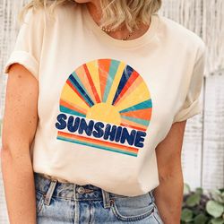 retro sunshine shirt, retro sunshine t shirt, hiking t shirt, camping t shirt, travel t shirt, womens camping shirt, wom