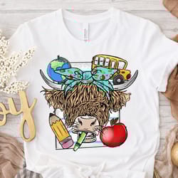 highland cow teacher shirt, cow teacher shirt, teacher shirt, back to school shirt, kindergarten shirt, teacher cow shir