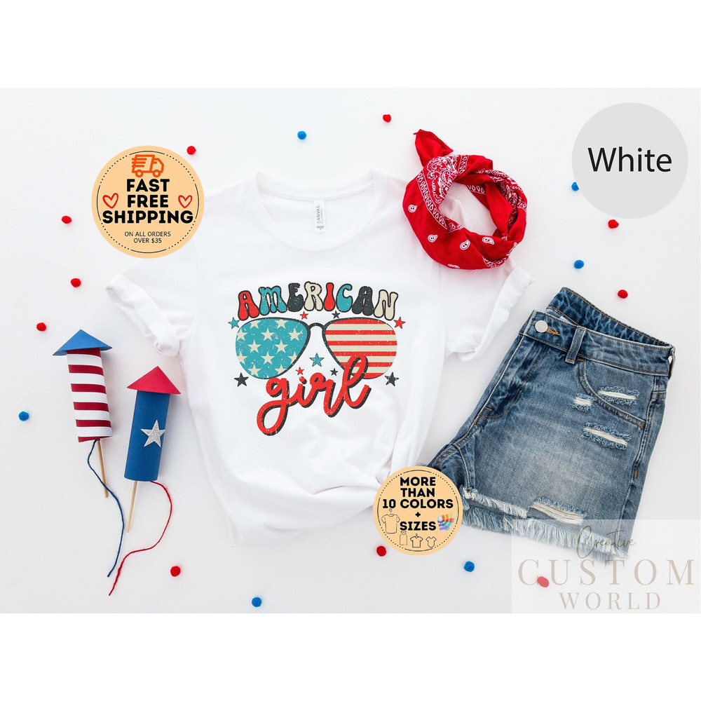 American Girl Shirt,  Fourth Of July Shirt, Party In USA Shirt, Patriotic Tshirt, 4th Of July Shirt, Vintage 4th Of July Tee, America Shirt.jpg