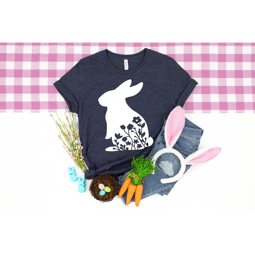Easter Bunny Shirt, Easter Day Shirt, Happy Easter Day, Easter Family Matching, Cute Easter Bunny, Floral Bunny Shirt, Kids Easter Shirt.jpg
