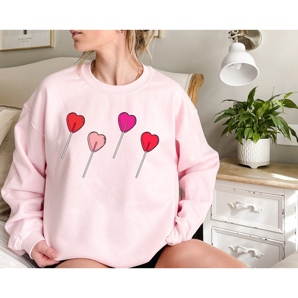 Valentines Sweatshirt - Lollipop Valentines Design Sweatshirt - VDay Sweatshirt - Valentines Day Gift For Friend - Valentines Sucker Shirt.jpg