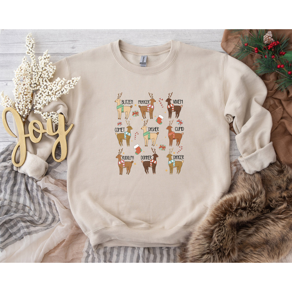 Christmas Reindeer Sweatshirt, Reindeer Rudolph Shirt, Santa Klaus Reindeer Hoodie, Believe Shirt, Christmas Spirit Sweatshirt, Xmas Tshirt.jpg