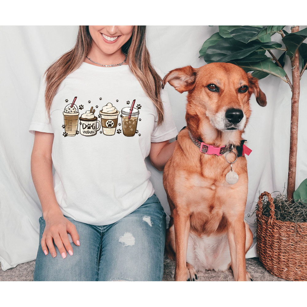 Dog Mama Shirt, Dog Mom Coffee Cups Shirt, Dog Lover Shirt, Leopard Dog Mama Shirt, Mothers Day Shirt, Happy Mothers Day, Gift For Dog Mom.jpg