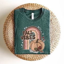 fall vibes shirt, leopard pumpkin shirt, fall rainbow shirt, thanksgiving sweatshirt, thanksgiving woman shirt, pumpkin