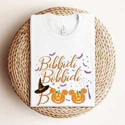 bibbidi bobbidi boo halloween shirt, cute pumpkin shirt, funny halloween shirt, halloween mouse ears shirt, witch hallow
