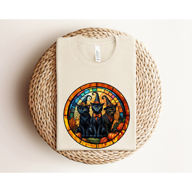 Black Cat Shirt, Cat Lovers Gift, Night Shirt, Cat Murder Halloween Shirt, Funny Halloween Shirt, Black Cats Pumpkins Shirt, Halloween Gift.jpg