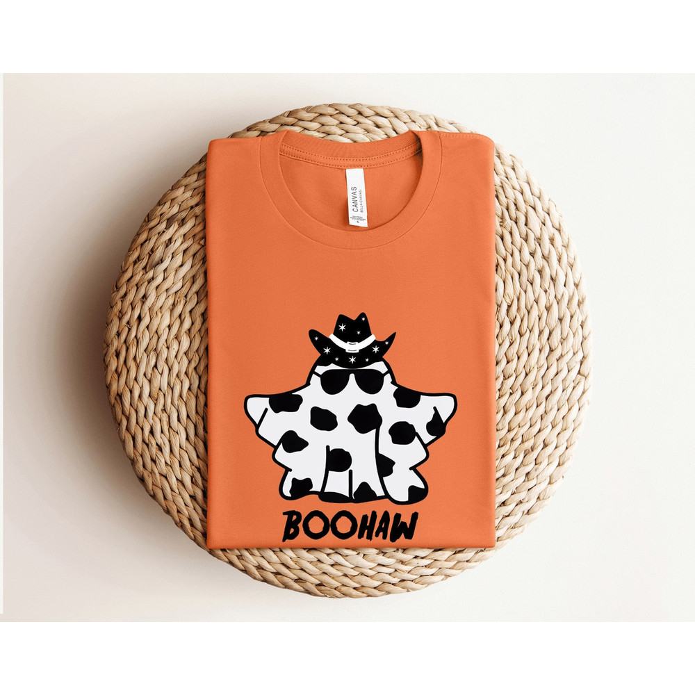 Boo Haw Western Shirt, Western Halloween Ghost Shirt, Ghost Halloween Sweatshirt, Trick or Treat Shirt, Spooky Season, Retro Fall Shirt.jpg