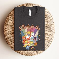 cartoon friends nostalgia shirt, 80s cartoon friends shirt, friends 80s cartoon characters rainbow shirt, care bears and