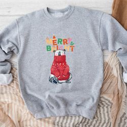 christmas bear sweatshirt, christmas polar bear lights sweatshirt, christmas gift for women, christmas sweatshirt, xmas